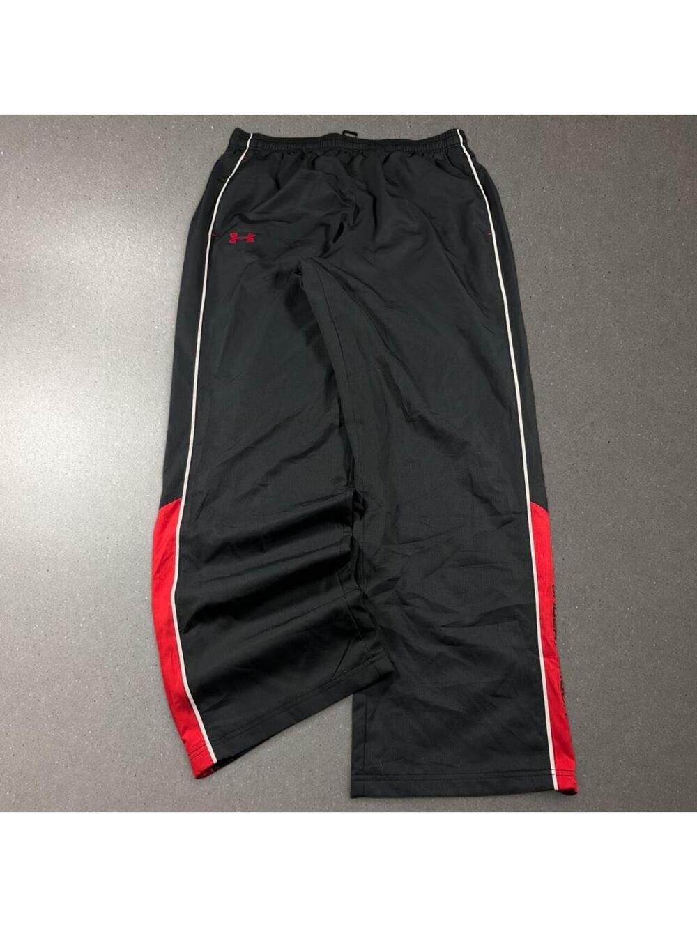 Y2K under armour black and red baggy track pants - men's large